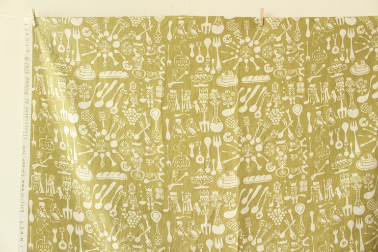 LINNETリネンプリント　一口女王キャベツー